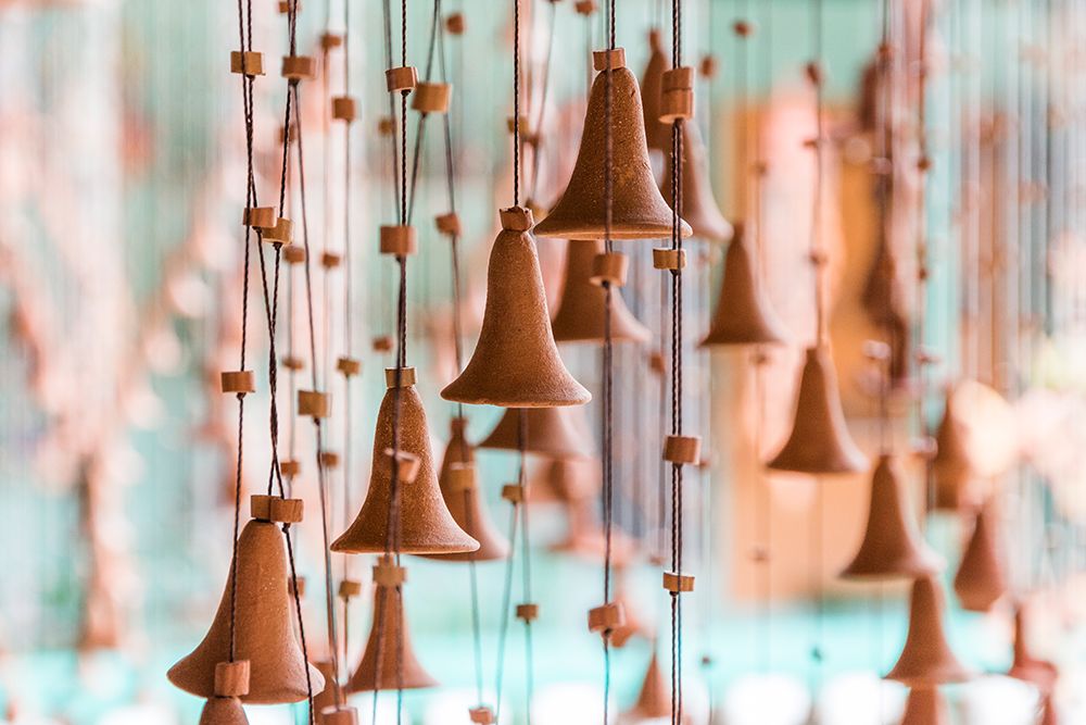 Cuba, Trinidad. La Casa del Alfarero Family Santander, pottery making. Terra cotta bells.